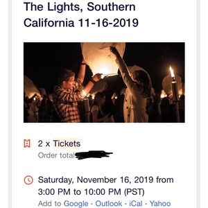 The Lights, Lantern Festival (2 tickets)